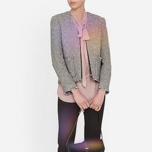 LK Bennett• “Nessa” black and cream tweed Blazer